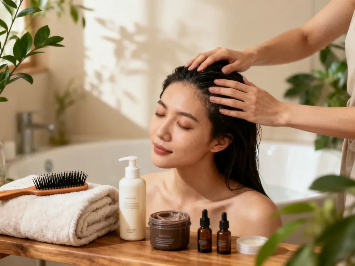 Domowy rytuał Head SPA z delikatnym masażem skóry głowy